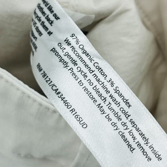 EILEEN FISHER Jeans 10 Organic Cotton Stretch Denim Slim Ankle Bone White - Picture 10 of 15